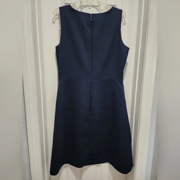 Banana Republic Navy Blue Sleeveless Dress - Size 14 - Picture 3 of 3